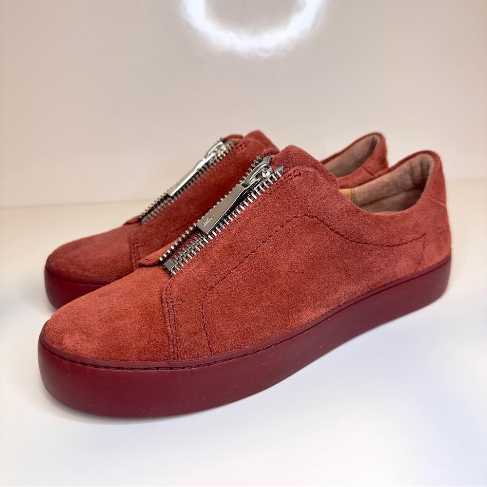 New! Frye Lena Zip Low Sneakers – Women’s Size 8M, Red Suede - Picture 6 of 16